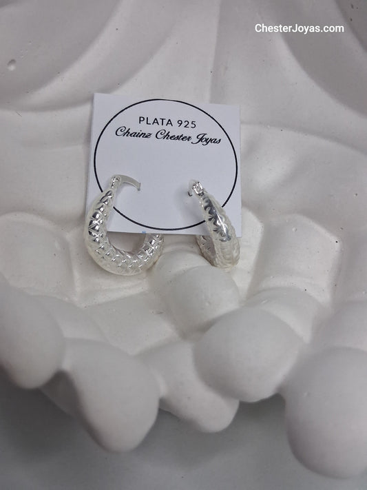 Aros - Argollas Inflados - 22 mm - Plata925.