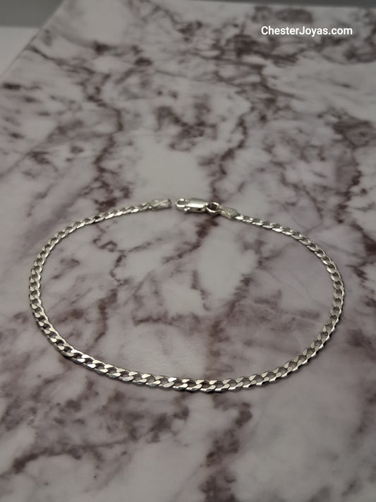 Pulsera - Pulsera groumet 20 cm - Plata 925 – Hombre.