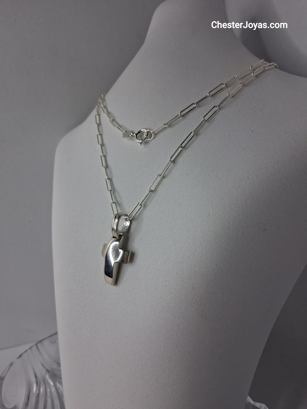 Collar - FL60 x 70 cms - Cruz Bombe - Plata925 - Caballero.