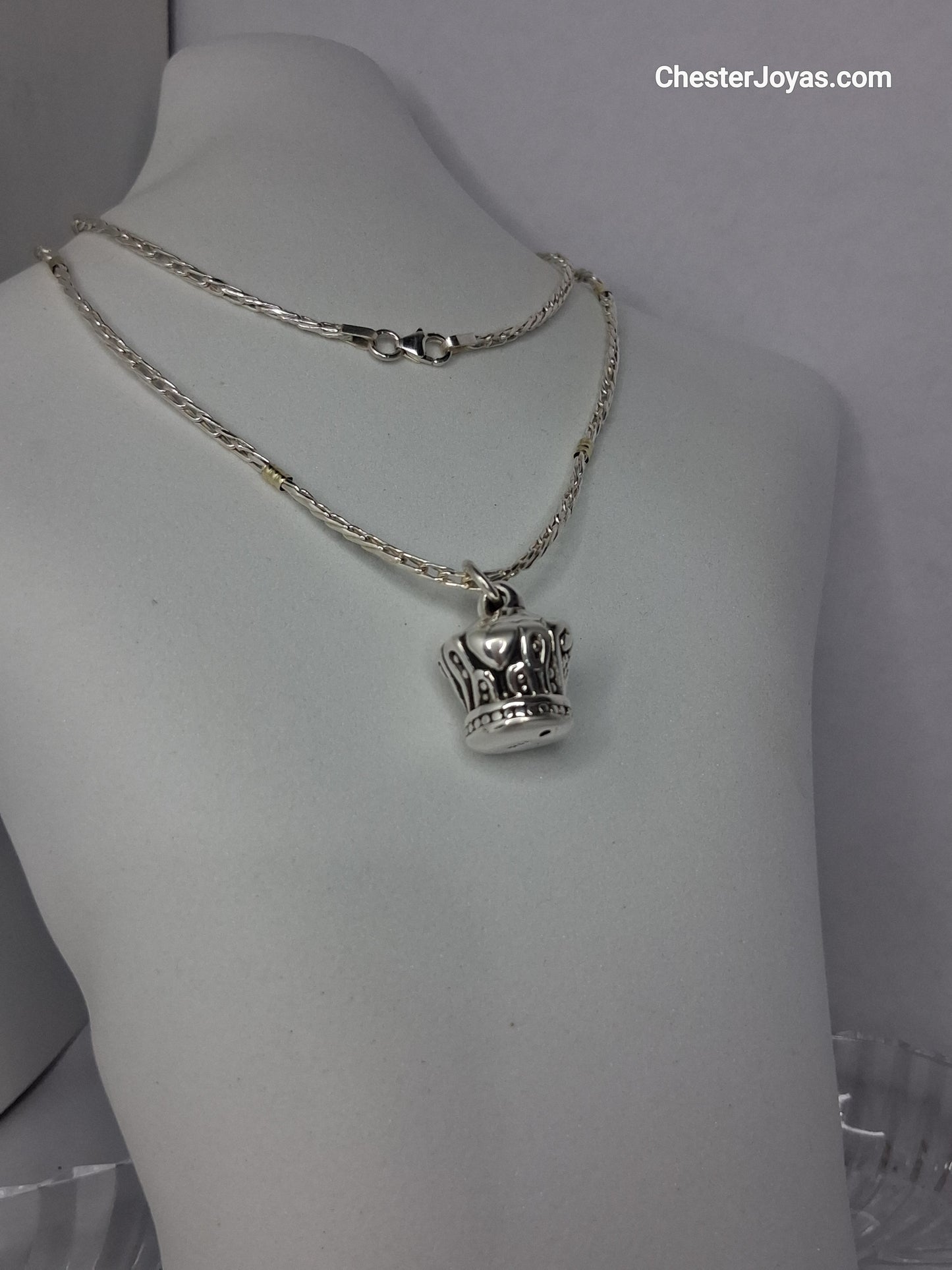 Collar - Plata y Oro x 45 cm - Dije de Corona - Dama.