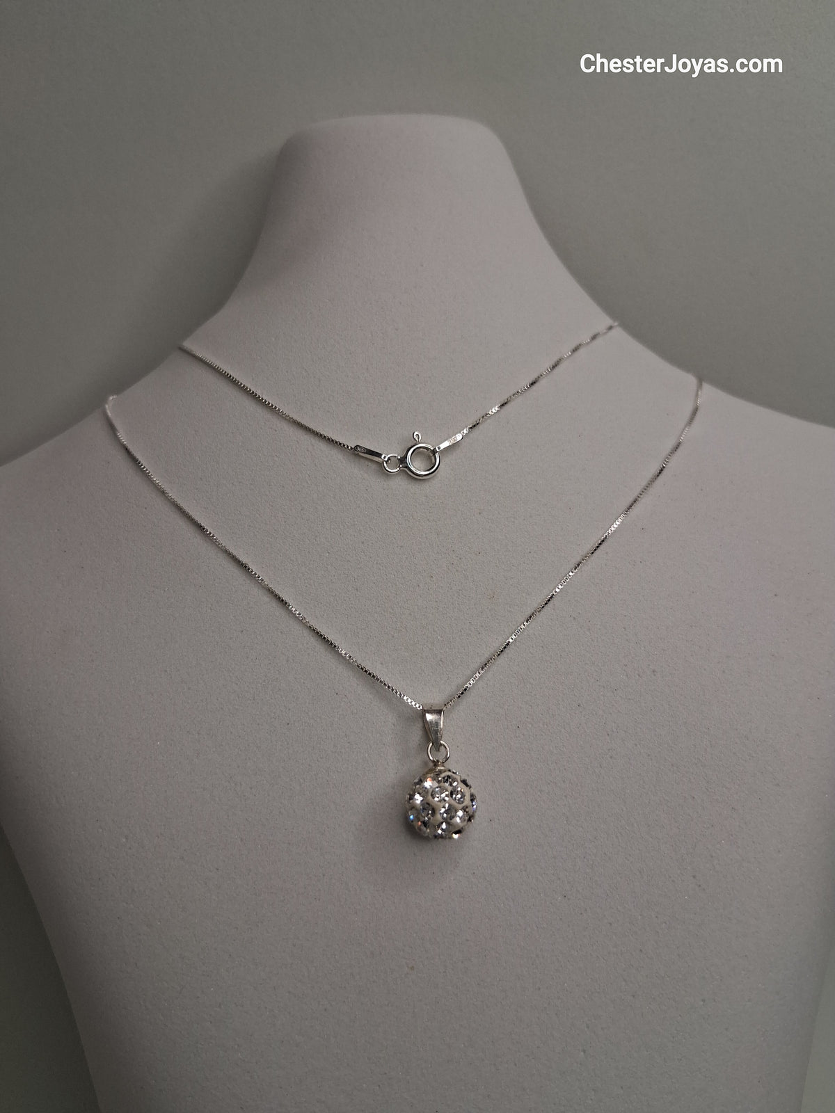 Collar Cadena a Elección Dije Bolita de Fuego con Piedras Plata 925 - Dama