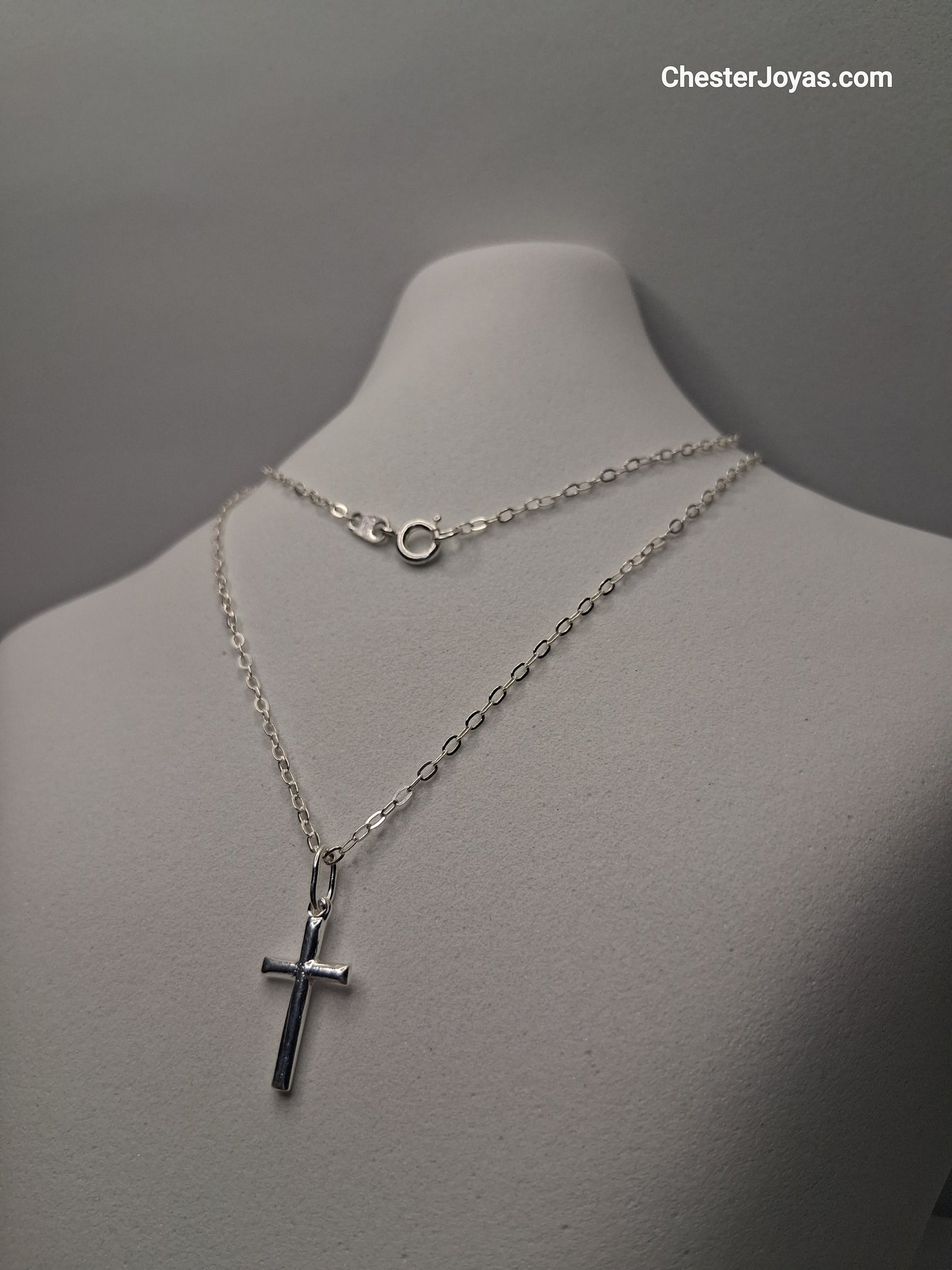 Collar - Mini Forcet x 50 cms - Cruz Chica - Plata925 - Caballero.