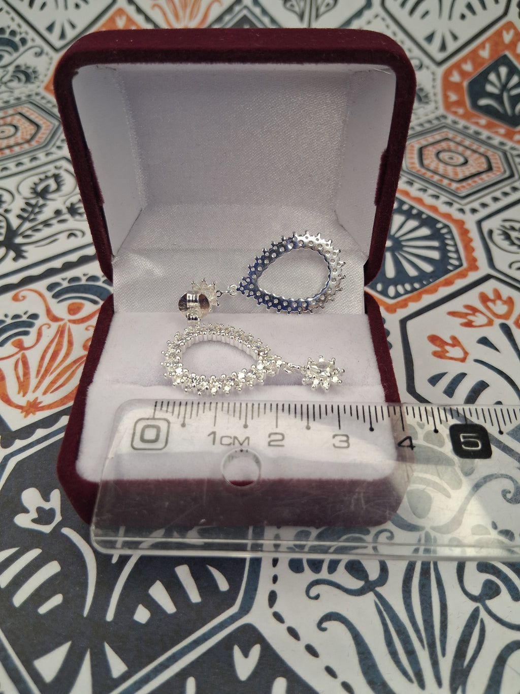 Aros - Pendientes con Piedras Blancas - Plata925.