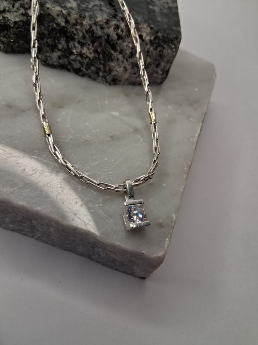 Collar - Plata y Oro - x 50 cms - dije Diana Plata925 - Dama.