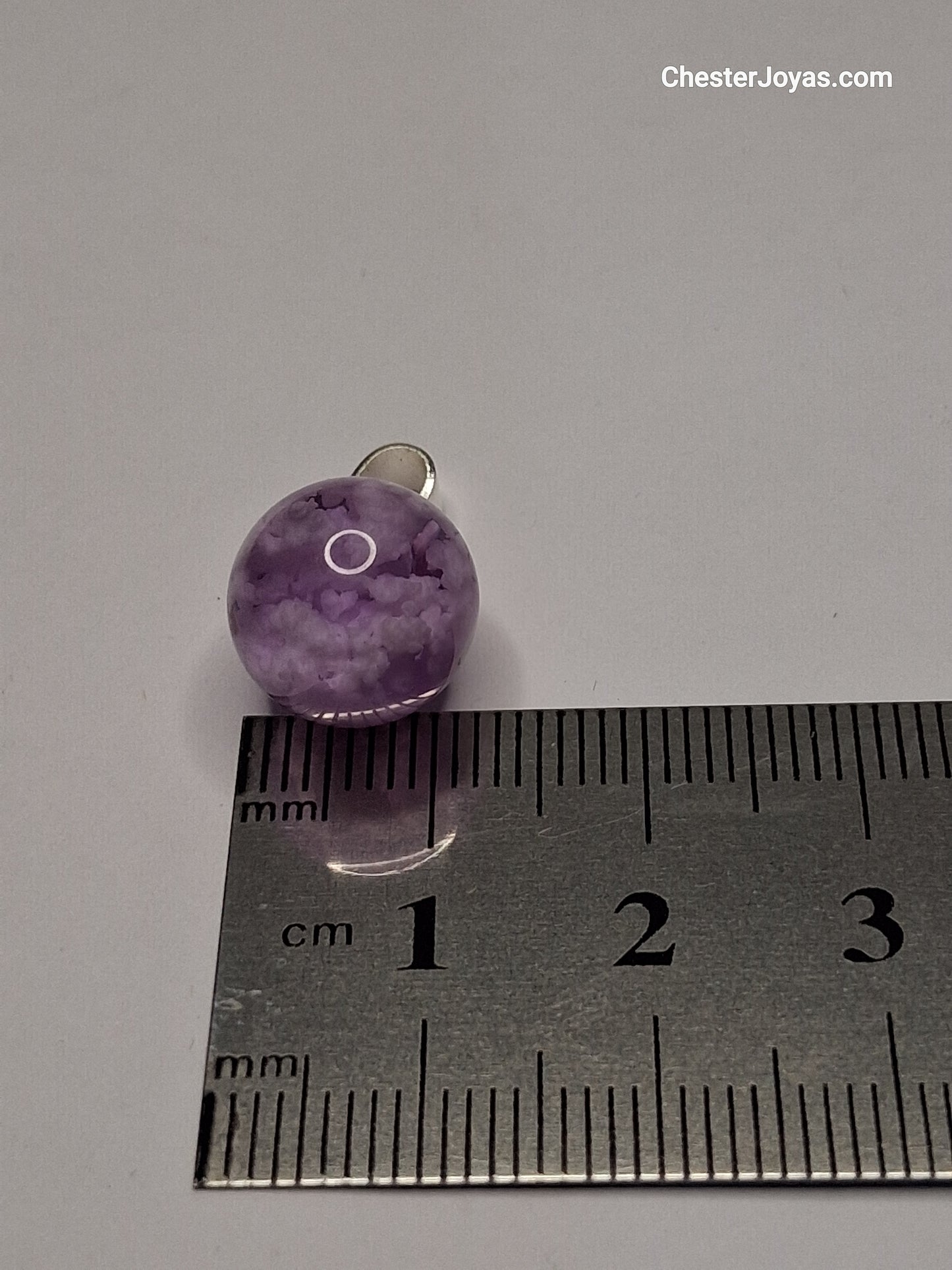 Collar - Bolita con nubes (lila) - Plata925 - Dama.