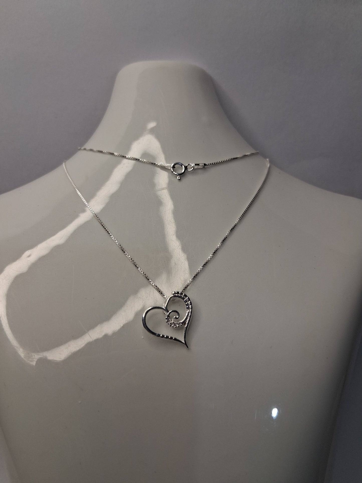 Collar - Corazón Cadena veneciana - Plata925 - Dama.