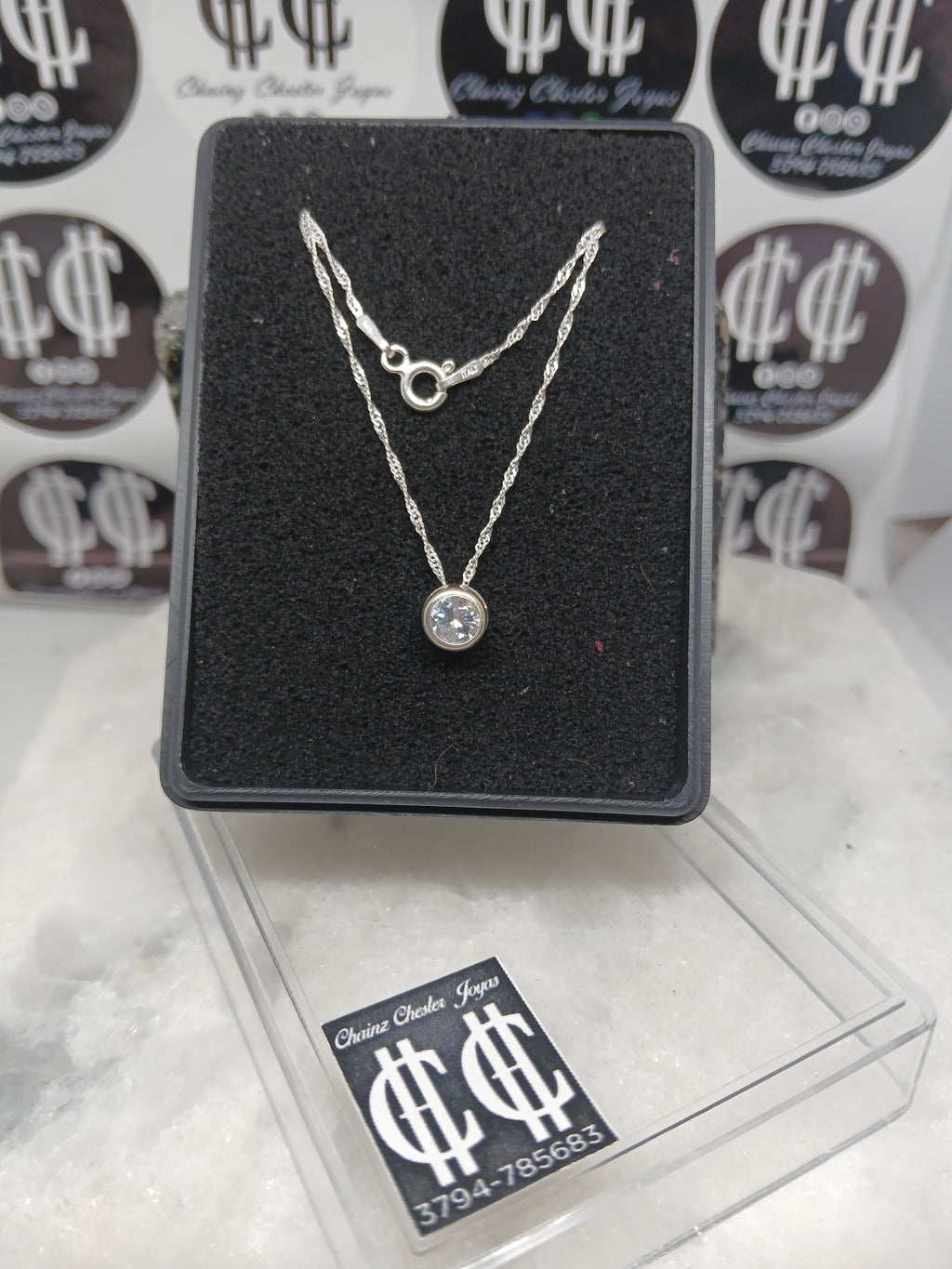 Collar Susano 7mm Plata 925 con Cristal - Dama