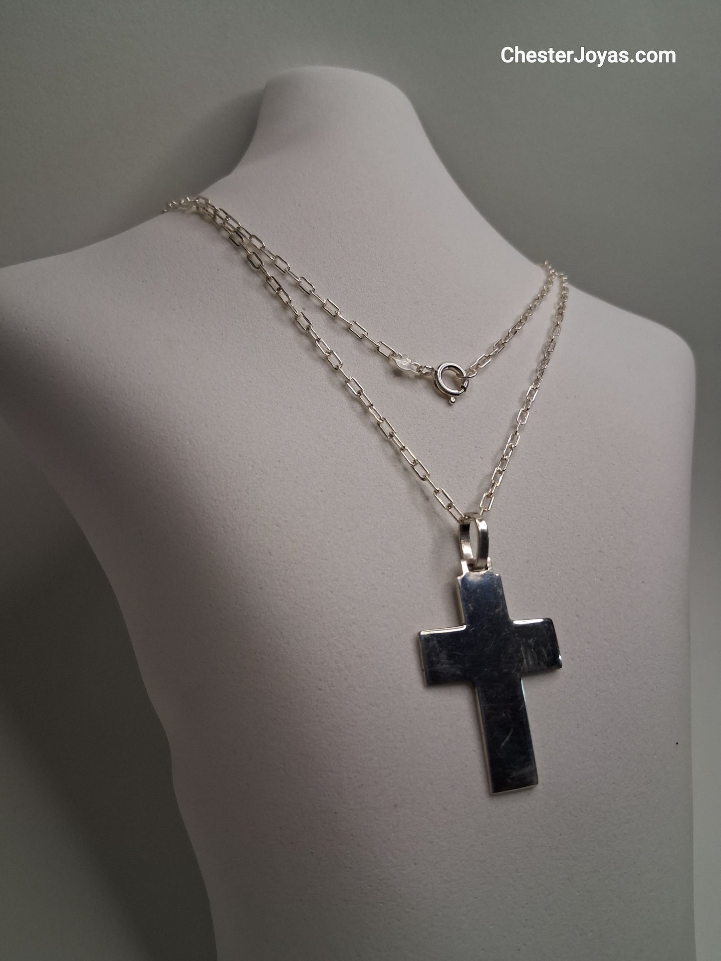 Collar - Forcet Mini x 60 cms - Cruz Chata - Plata925 - Caballero.