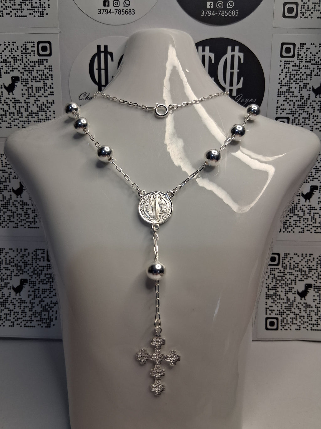 Collar - Denario x 45 cm San Benito - Plata925 (laminado).