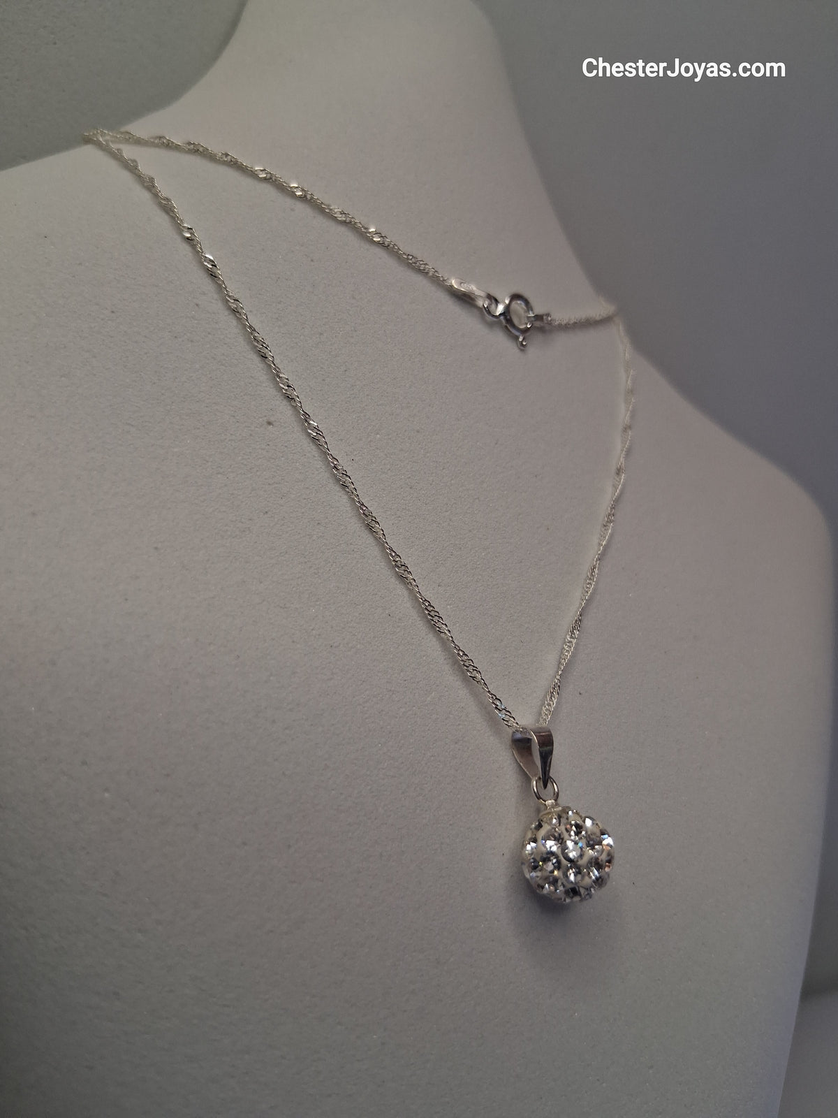 Collar Cadena a Elección Dije Bolita de Fuego con Piedras Plata 925 - Dama