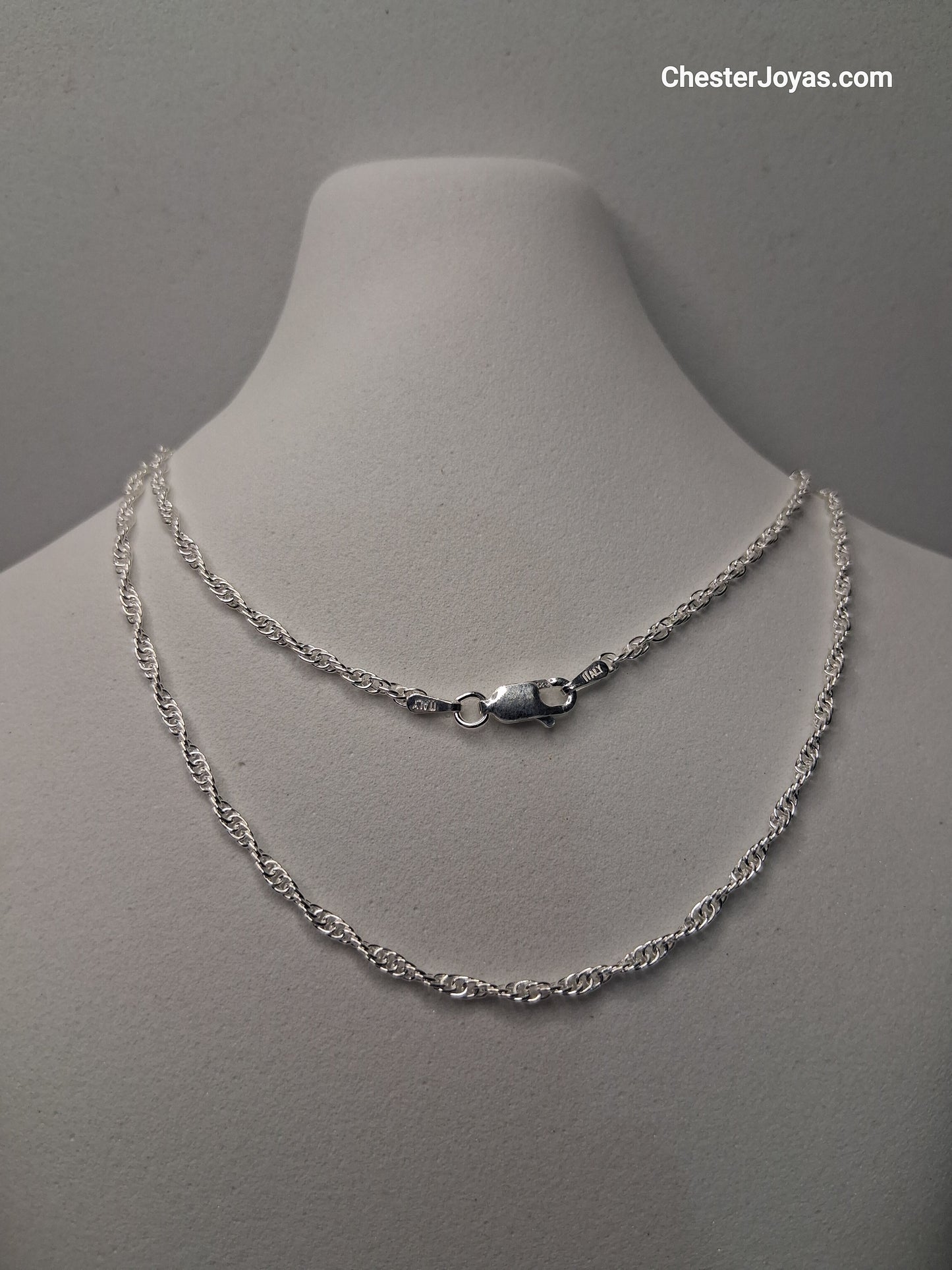 Collar - Cadena tourbillon x 50 cms - Plata925 - Unisex.