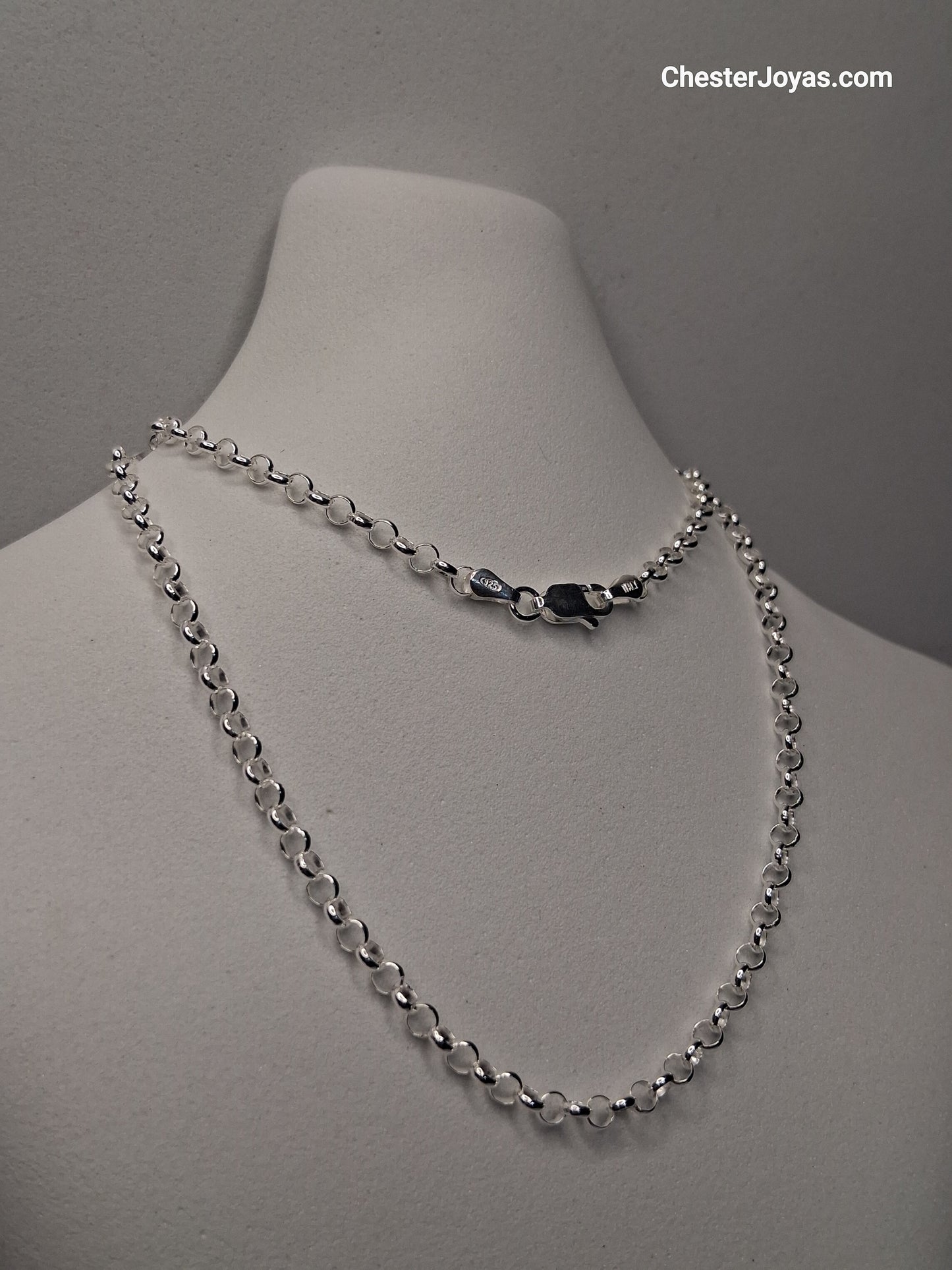 Collar - Cadena Rolo N° 1 - Belcher x 45 Cms - Plata925.