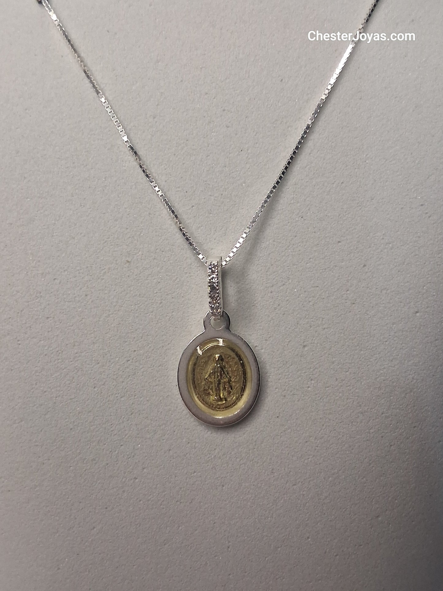 Collar - Medalla Milagrosa - Plata y Oro - x 45 cms.