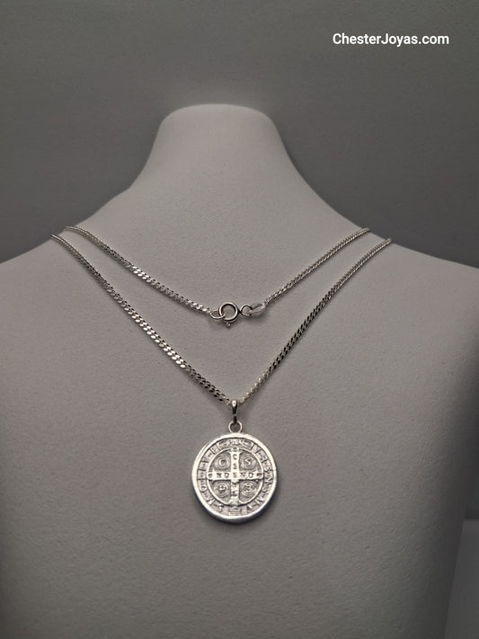 Collar - Cadena diamantada x 60 cm - San Benito  - Plata925 - Caballero.