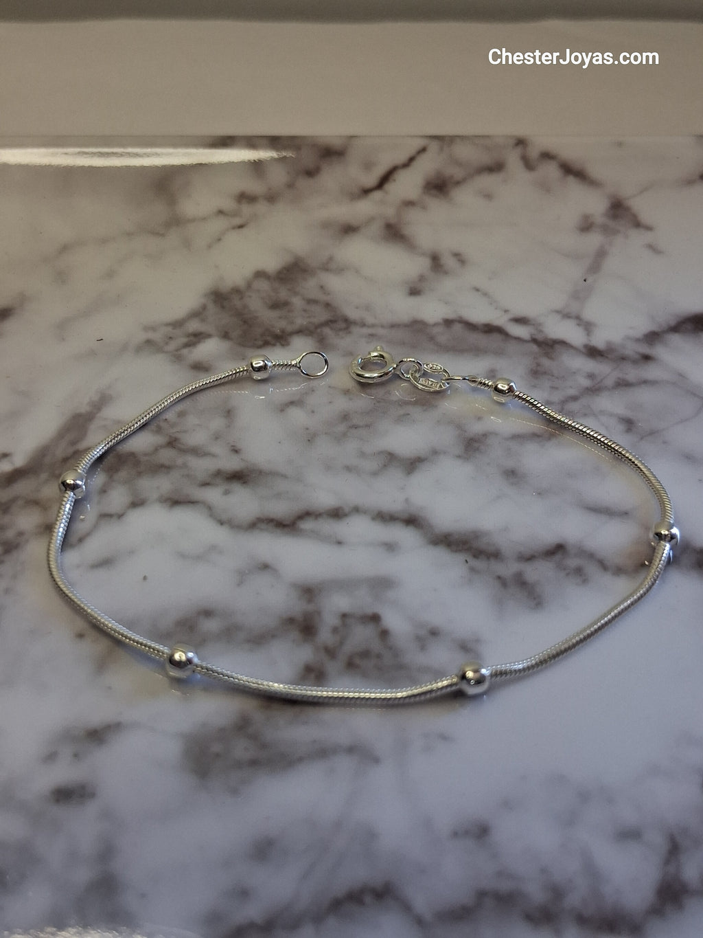 Pulsera - Bolitas 18 cm - Plata925 - Dama.