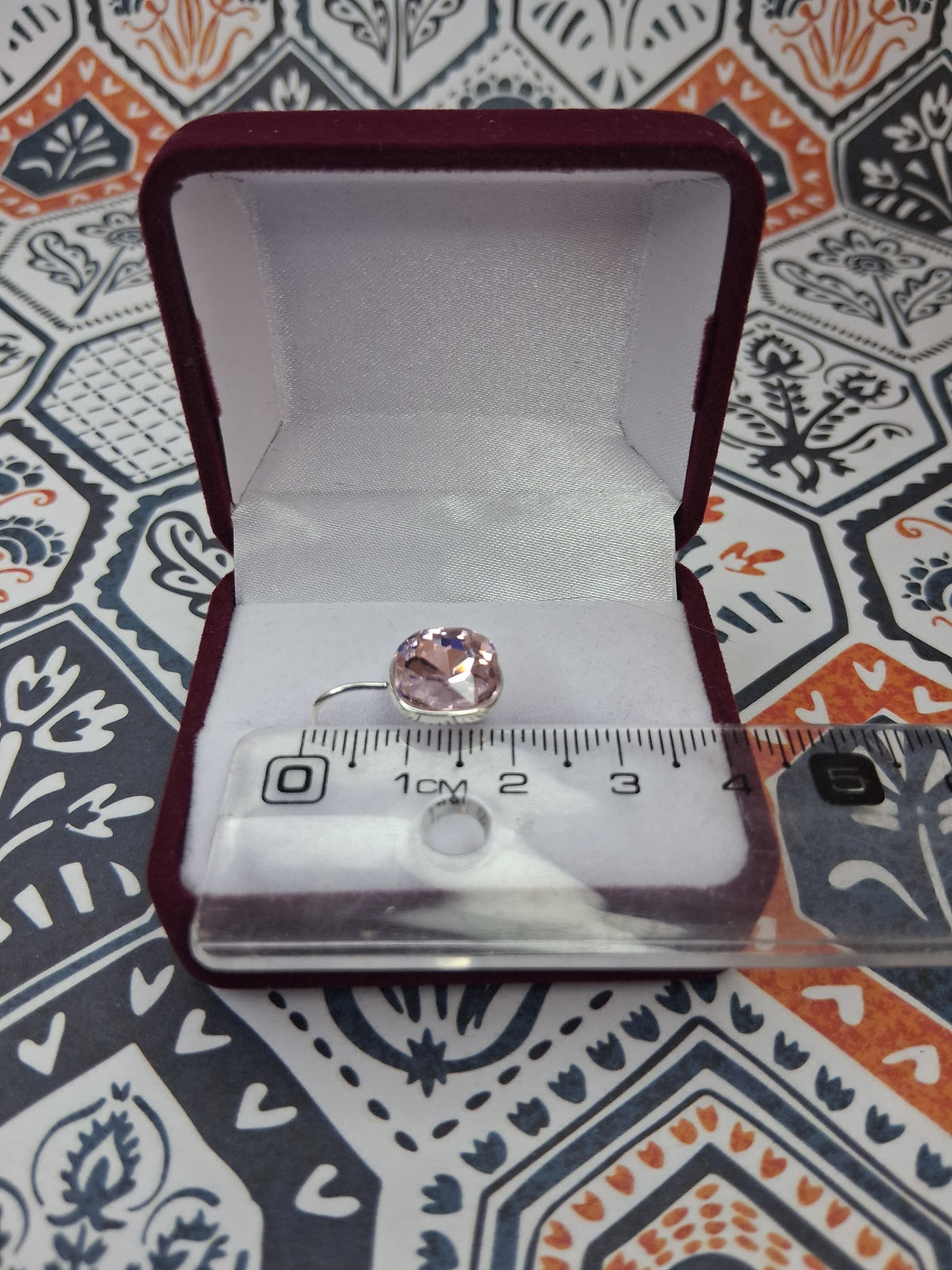 Aros Brisura Piedras Rosa Plata 925 - Dama