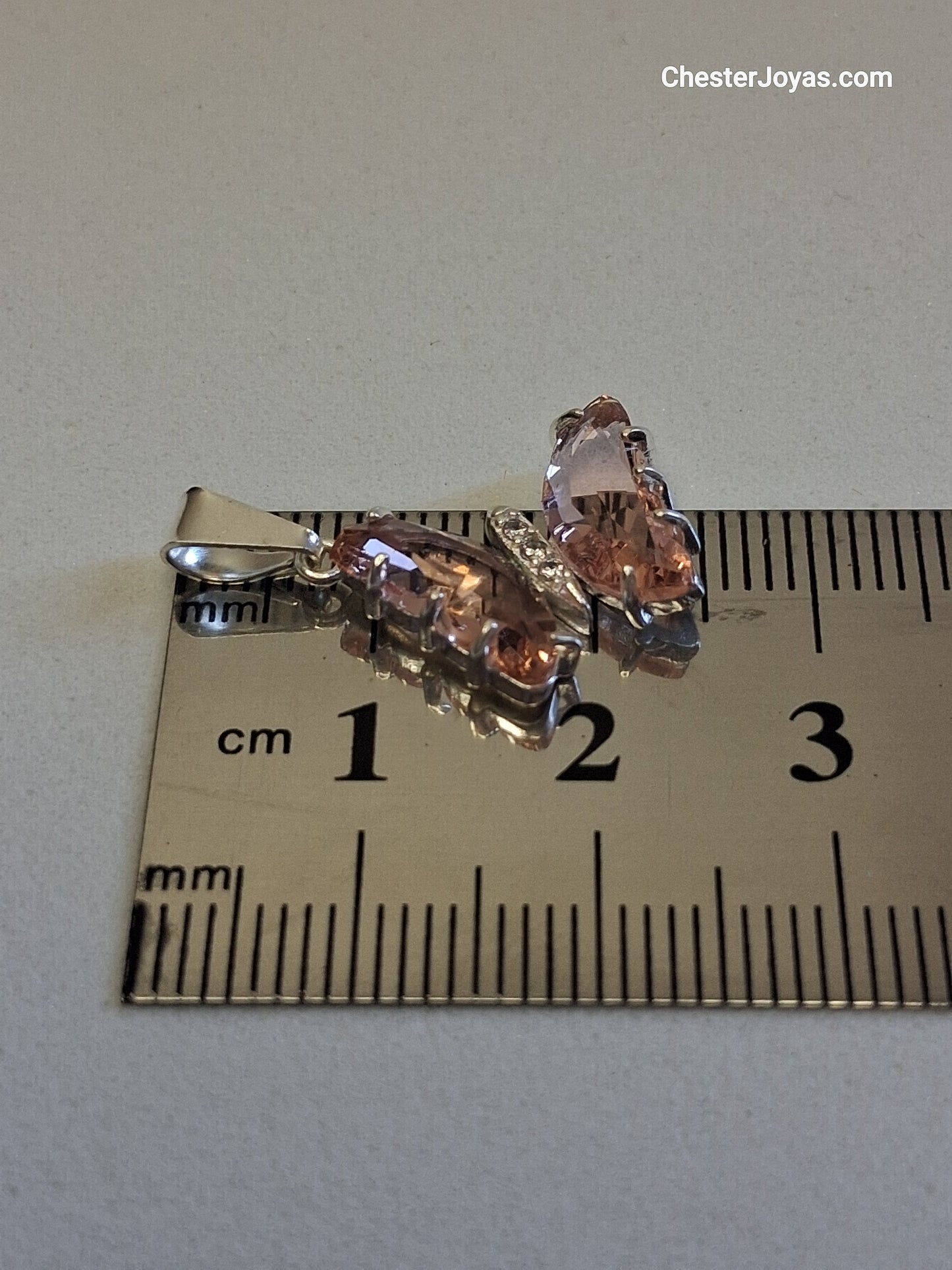 Collar - Mariposa piedra Coral engazada (veneciana) - Plata925 - Dama.